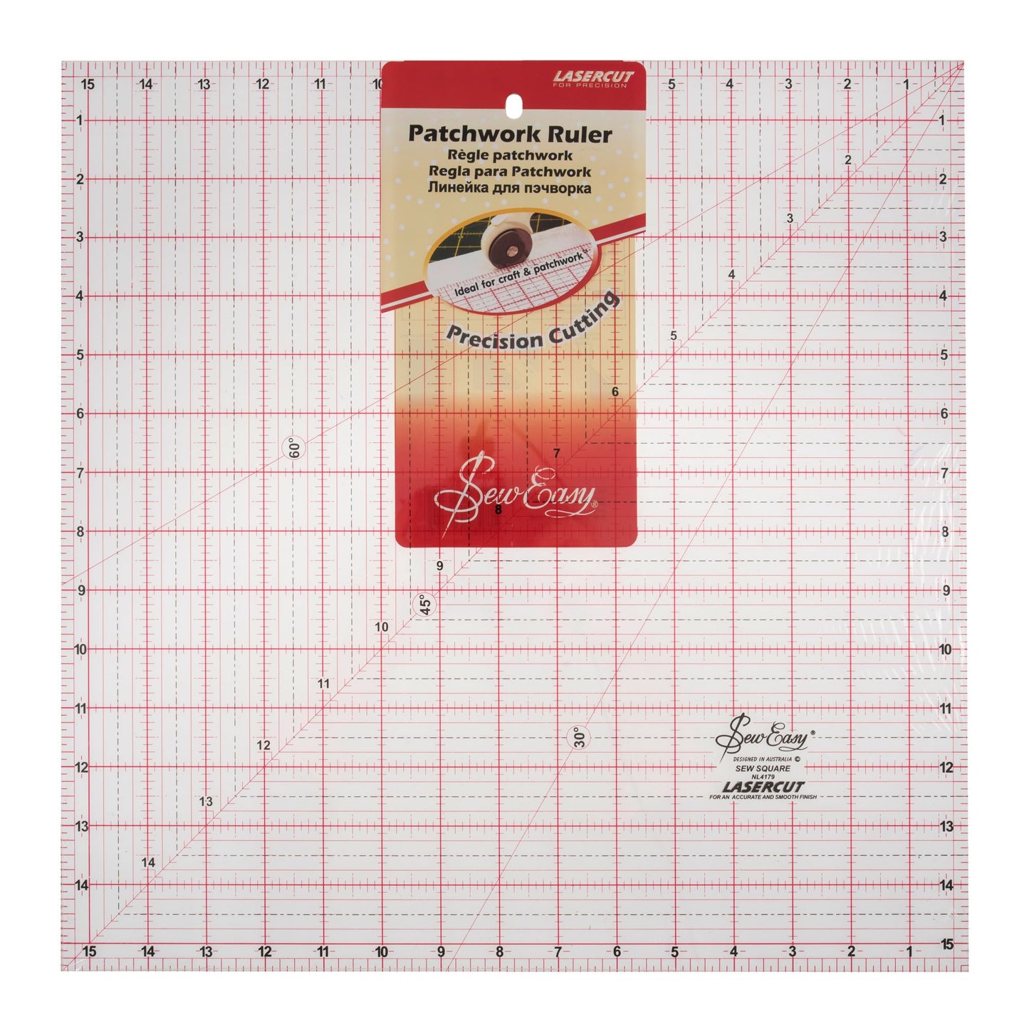 Patchwork ruler 15.5 x 15.5"