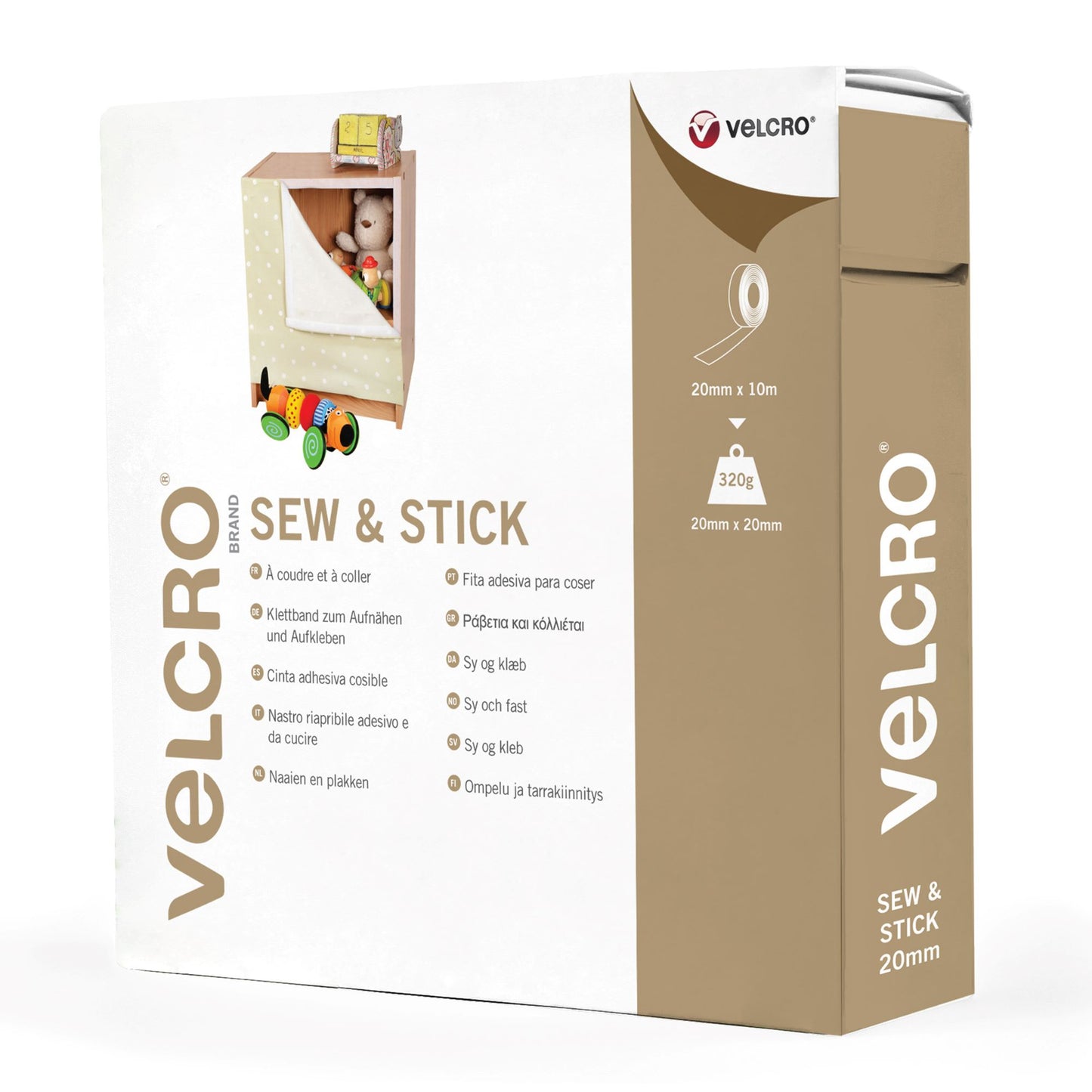 Velcro: Sew & Stick: 10m x 20mm