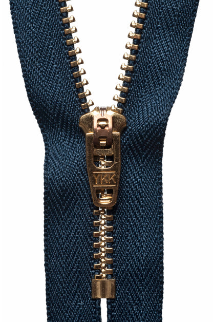 Brass Jeans Zip: 10cm or 4": Various colours.