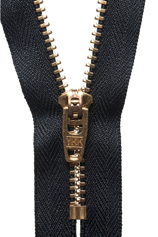 Brass Jeans Zip: 18cm or 7": Various colours.